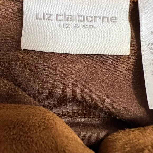 Liz Claiborne Faux Suede Blouse &amp; Skirt Set