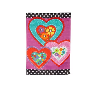 Lovely Hearts Suede Garden Flag,14s11466
