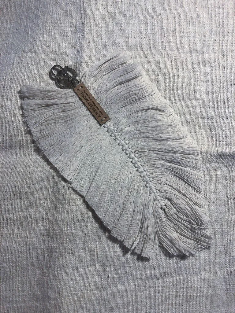 Macramé Feather Key Ring