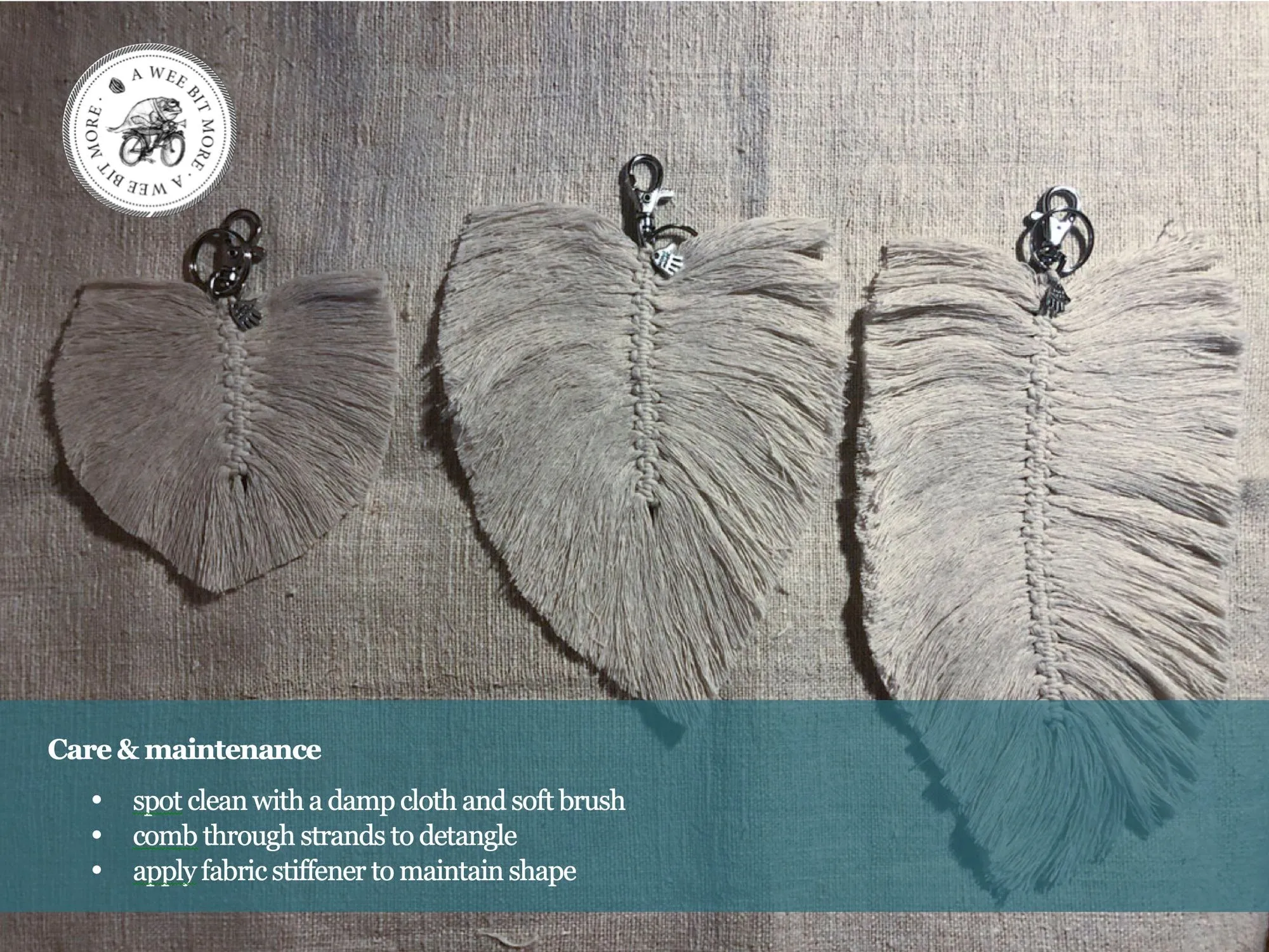 Macramé Feather Key Ring