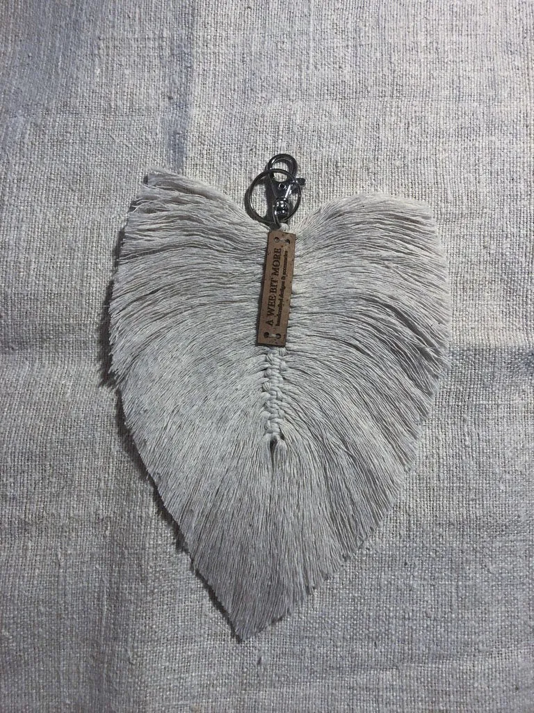 Macramé Feather Key Ring