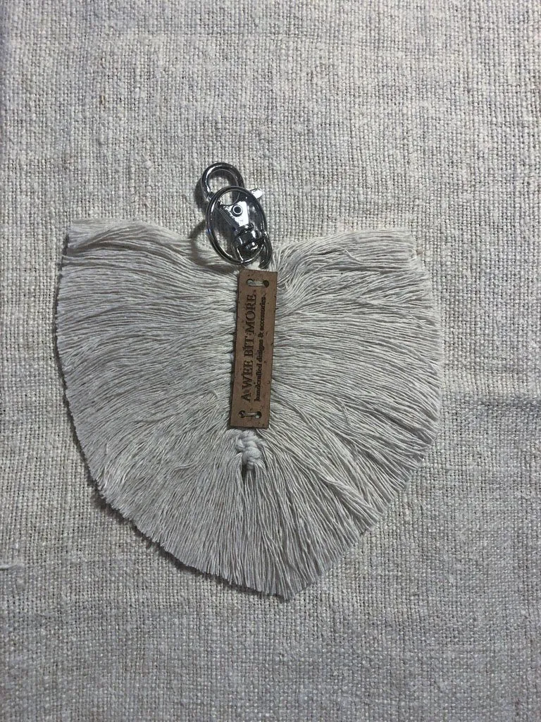 Macramé Feather Key Ring