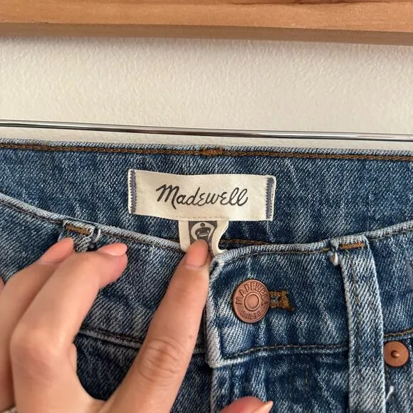 Madewell The Perfect Vintage Jean High Rise Raw Hem Dark Wash 26