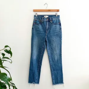 Madewell The Perfect Vintage Jean High Rise Raw Hem Dark Wash 26