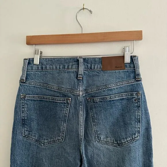 Madewell The Perfect Vintage Jean High Rise Raw Hem Dark Wash 26
