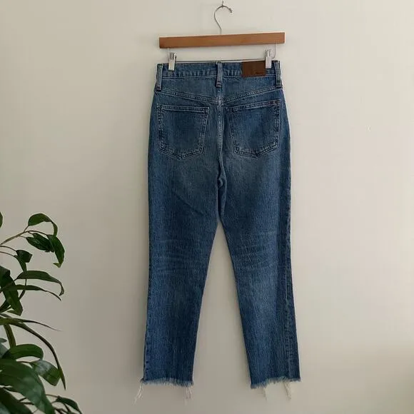 Madewell The Perfect Vintage Jean High Rise Raw Hem Dark Wash 26