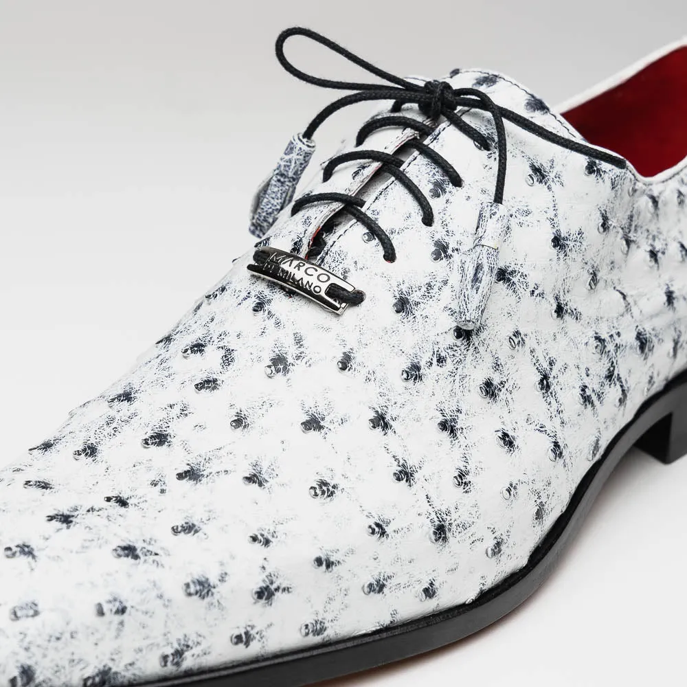 Marco Di Milano Criss Newspaper Ostrich Quill Dress Shoe Oxfords