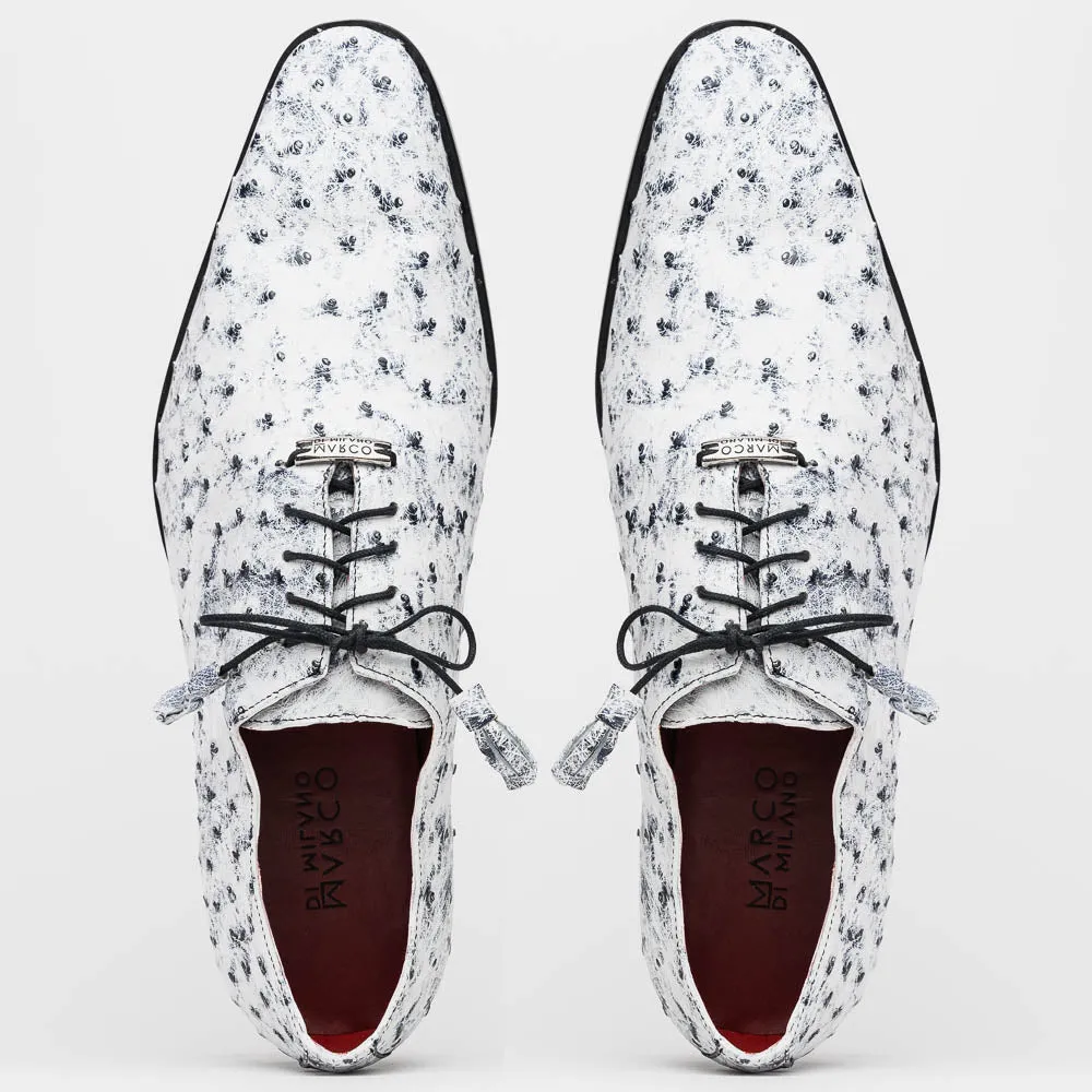 Marco Di Milano Criss Newspaper Ostrich Quill Dress Shoe Oxfords