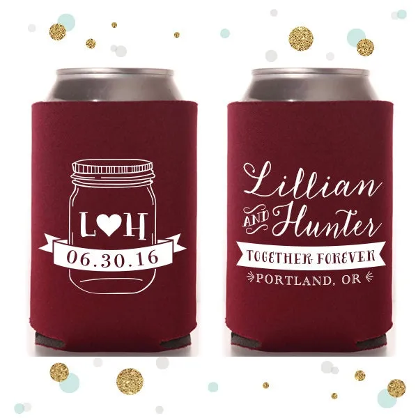 Mason Jar - Wedding Can Cooler #6R