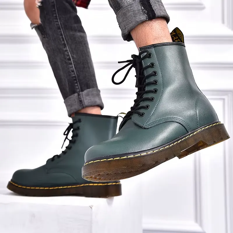 Men's Stylish Vegan Leather Winter Boots with Lace Up | Ideal for Autumn/Winter