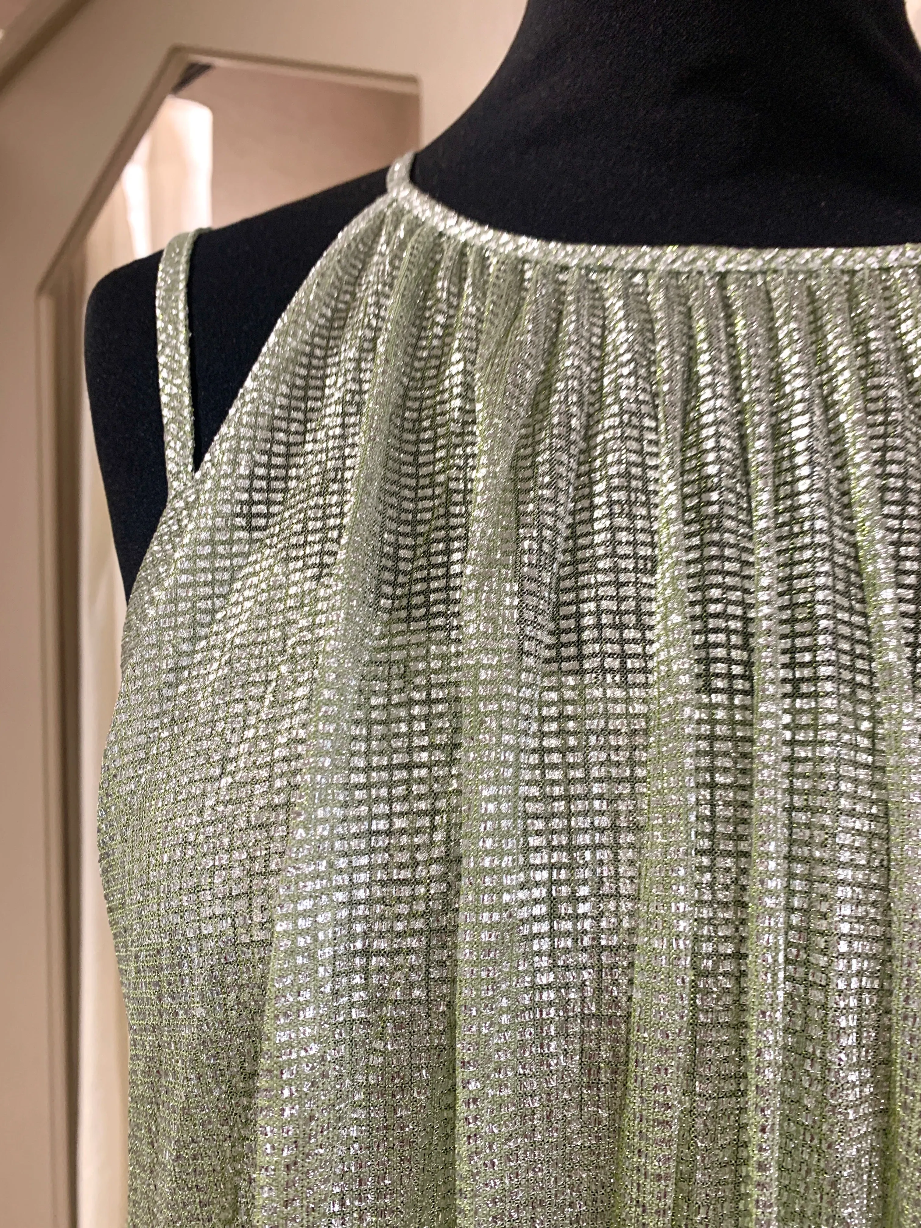 Metallic sheen fabric maxi dress
