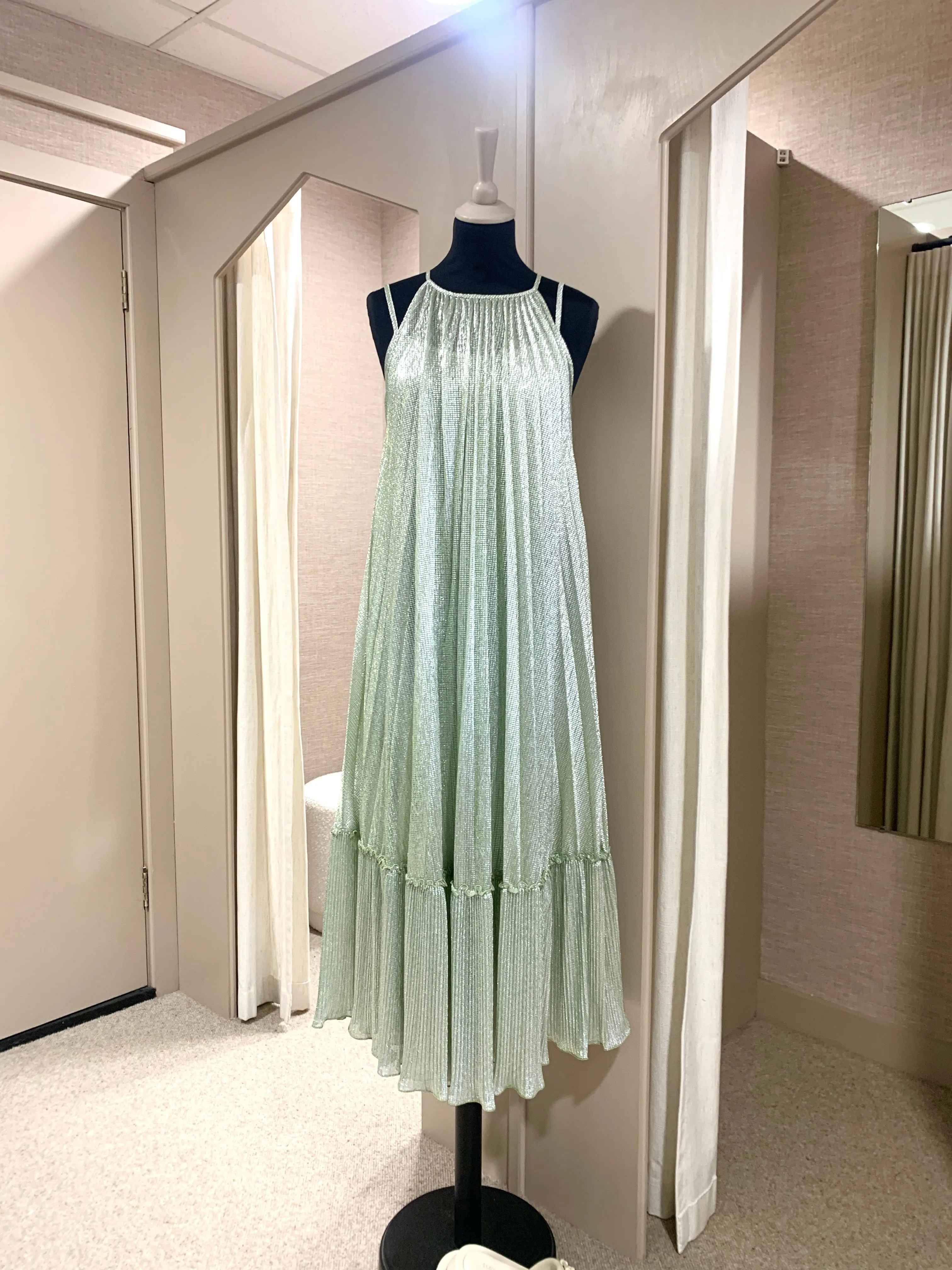 Metallic sheen fabric maxi dress