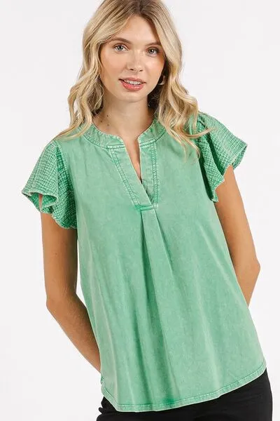 Mittoshop Vintage Flutter Top in Grass Green