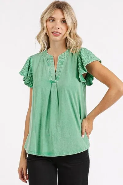 Mittoshop Vintage Flutter Top in Grass Green