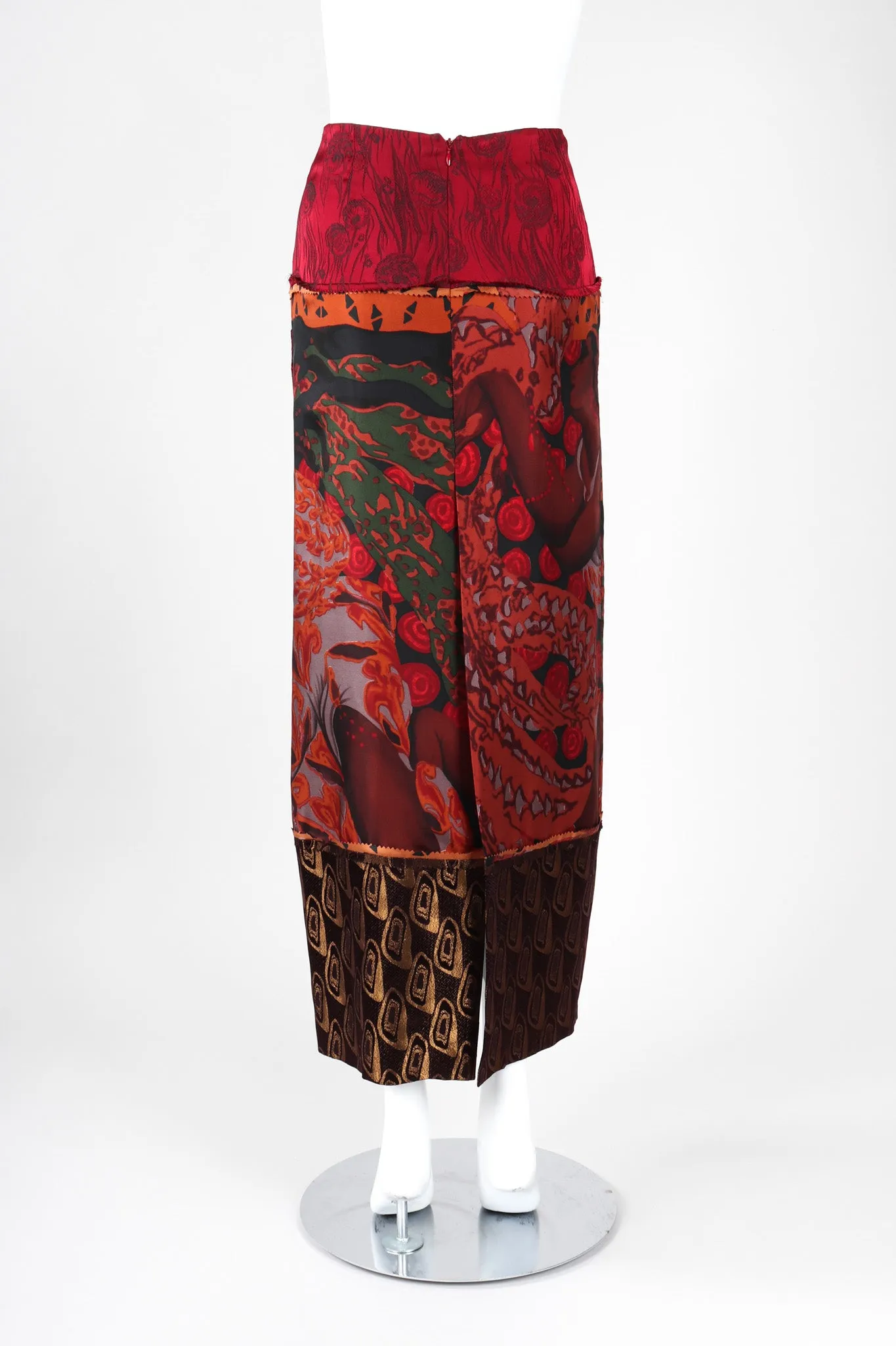 Mixed Print Silk Skirt