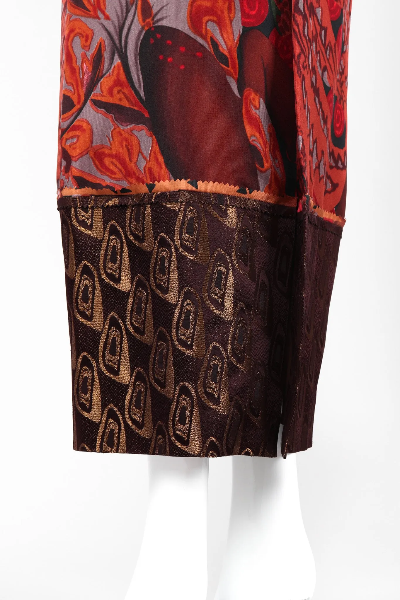 Mixed Print Silk Skirt