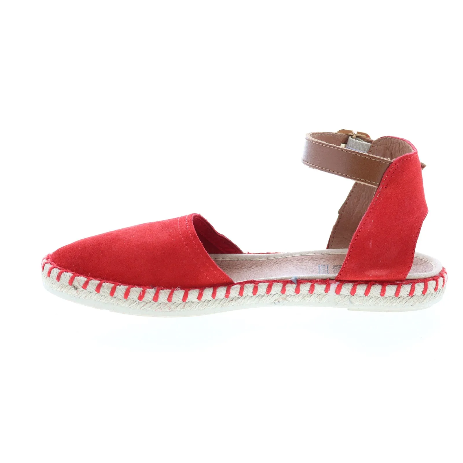 Miz Mooz Cleo Womens Red Suede Hook & Loop Strap Sandals Shoes