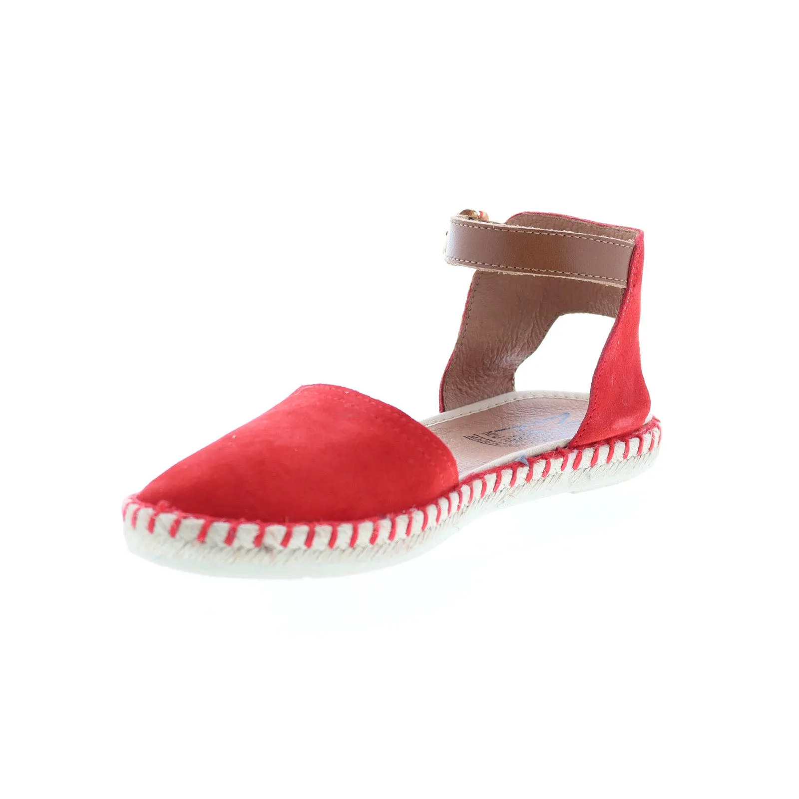 Miz Mooz Cleo Womens Red Suede Hook & Loop Strap Sandals Shoes