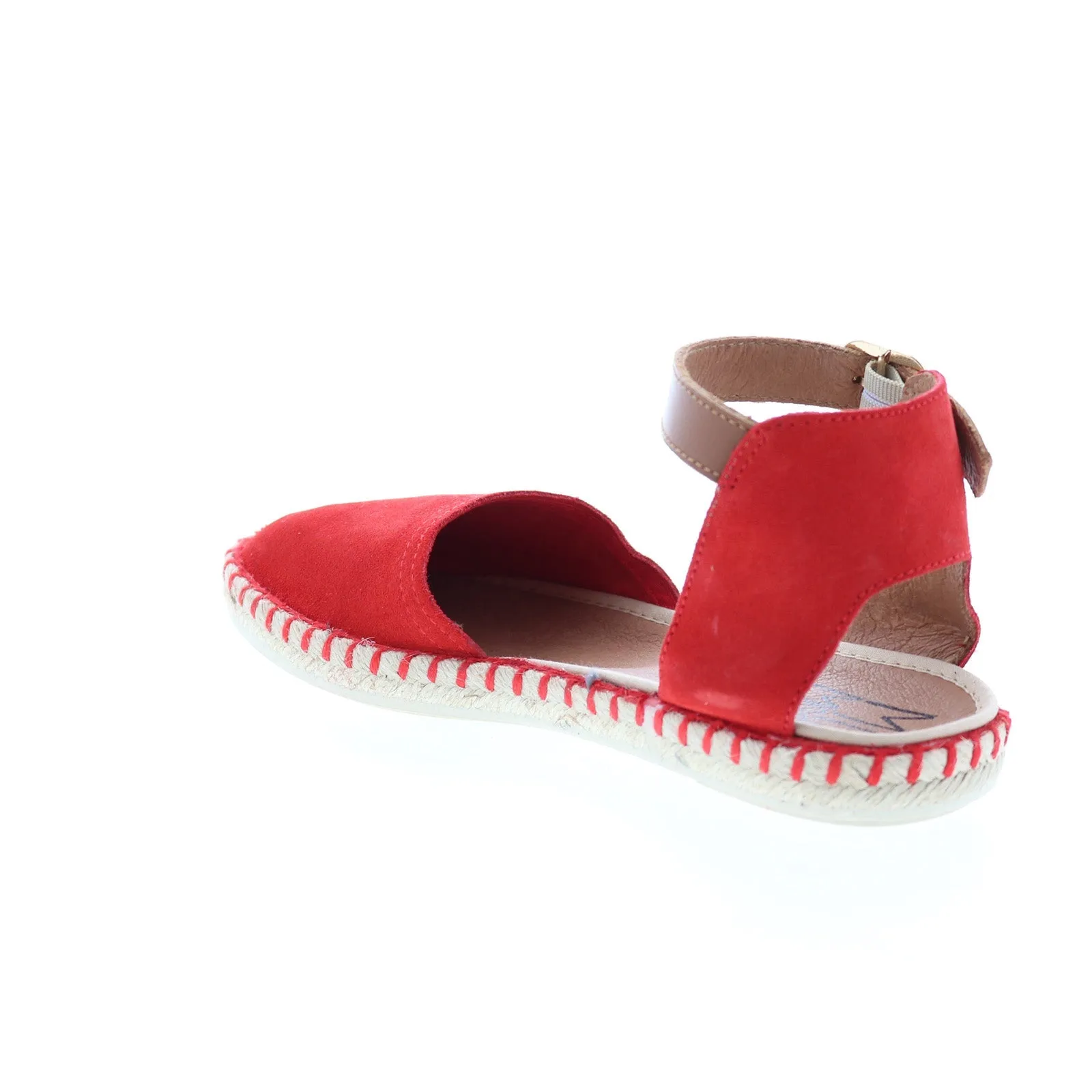 Miz Mooz Cleo Womens Red Suede Hook & Loop Strap Sandals Shoes