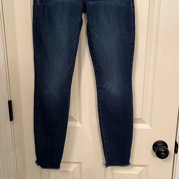Mother Women’s The Looker Ankle Fray Mid Rise Dark Wash Jeans Sz 24 Stretch