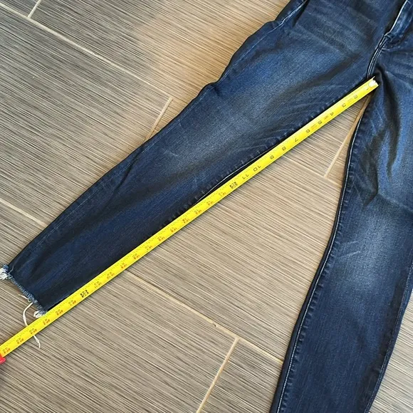 Mother Women’s The Looker Ankle Fray Mid Rise Dark Wash Jeans Sz 24 Stretch