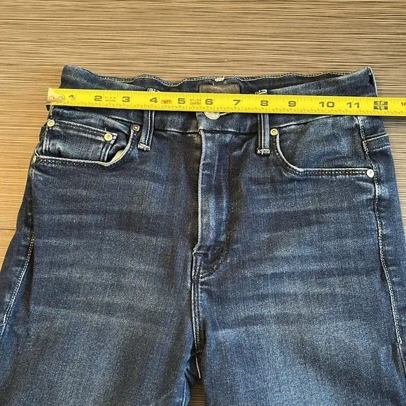 Mother Women’s The Looker Ankle Fray Mid Rise Dark Wash Jeans Sz 24 Stretch