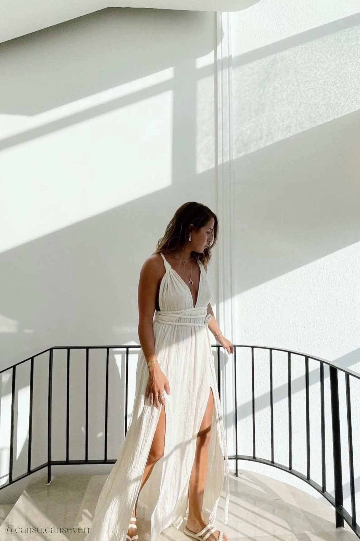 Muse Braided Straps Dress - Natural