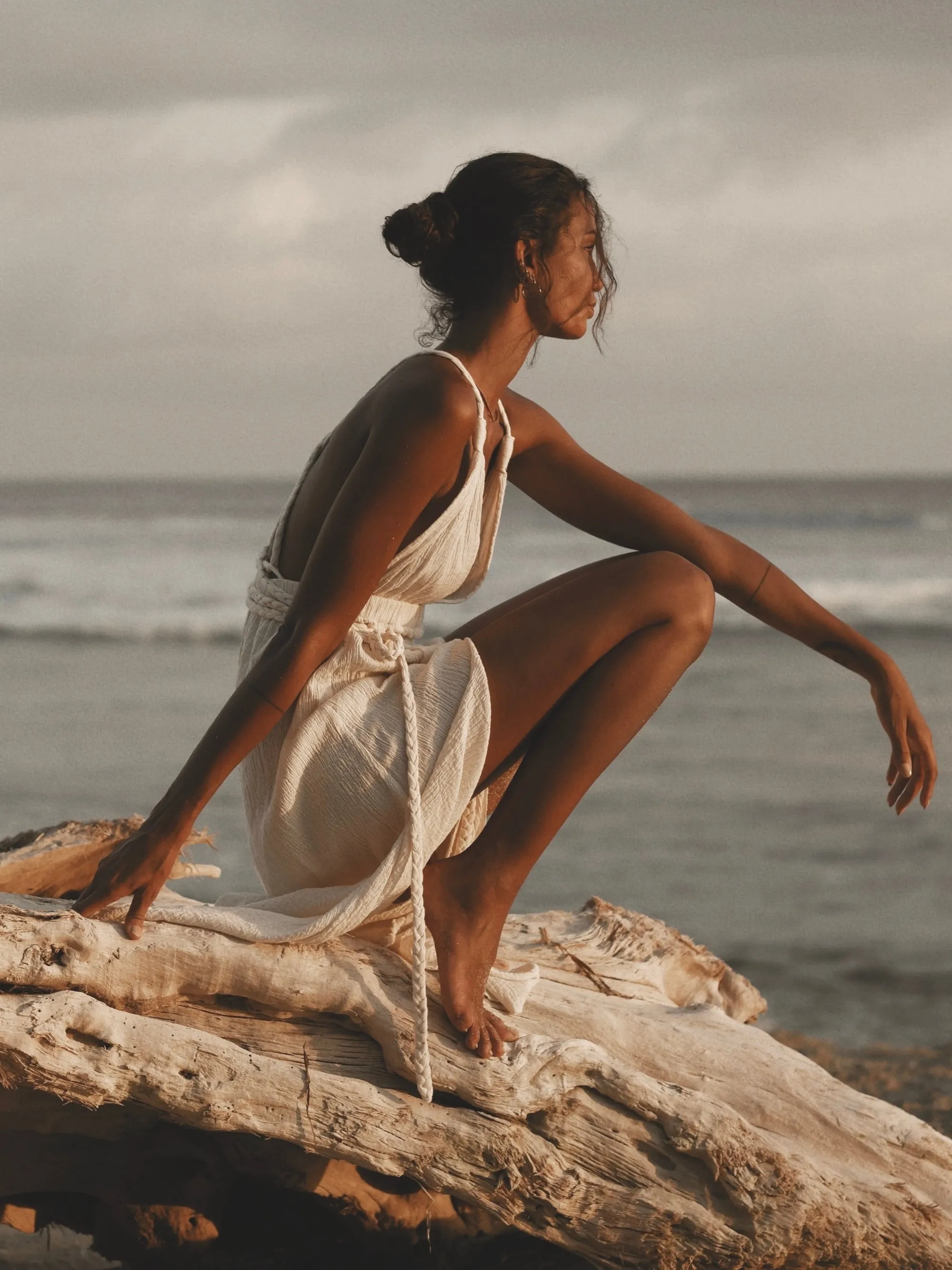 Muse Braided Straps Dress - Natural