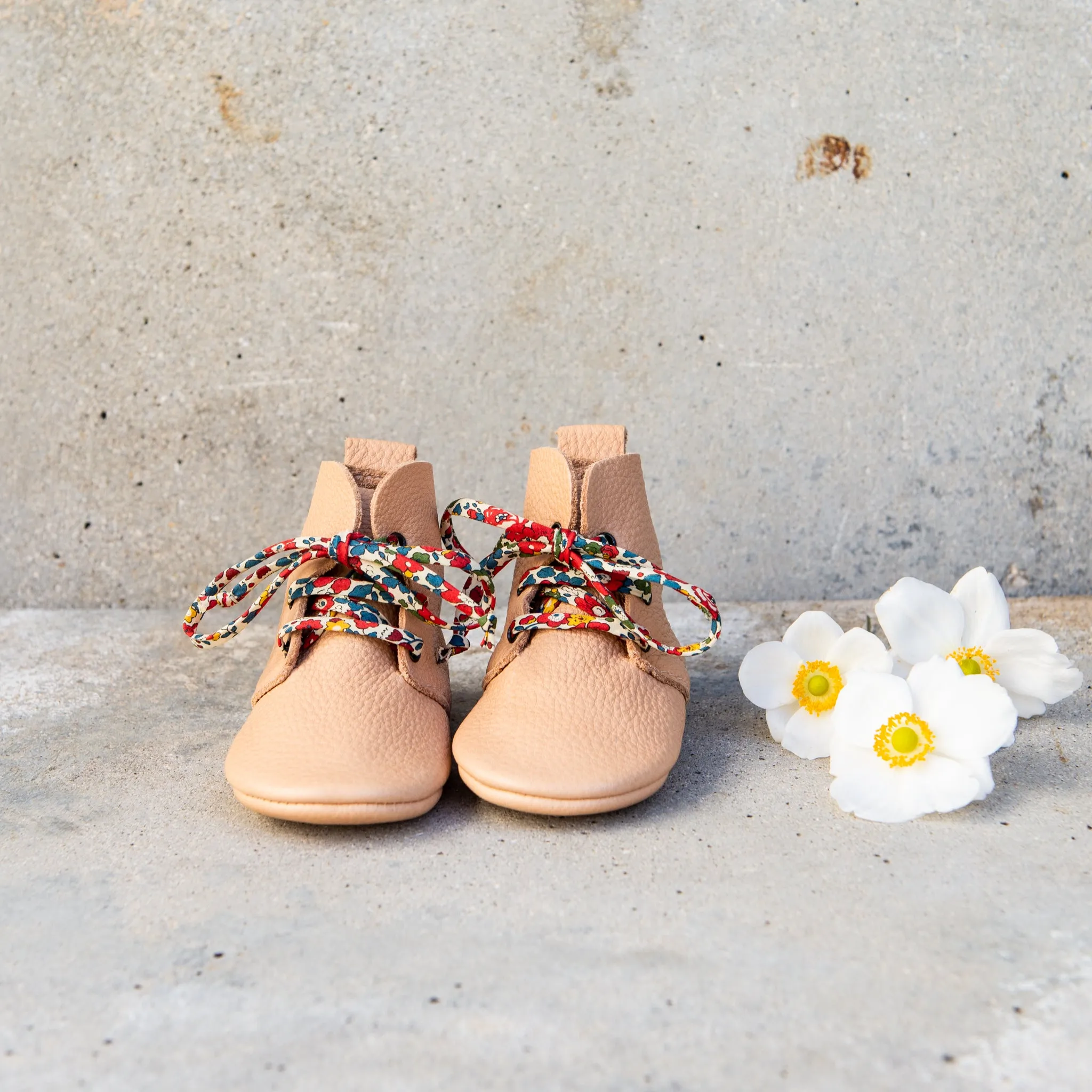 NATURAL HIGH TOPS WITH LIBERTY PRINT LACES