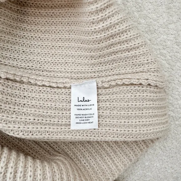 NWT Lulus Toasty Times Cream Long Sleeve Two-Piece Sweater Dress