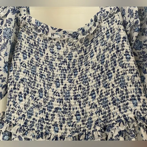 NWT Revolve Super Natural‎ By Secret Mission Greenport Dress Blue Floral Size L