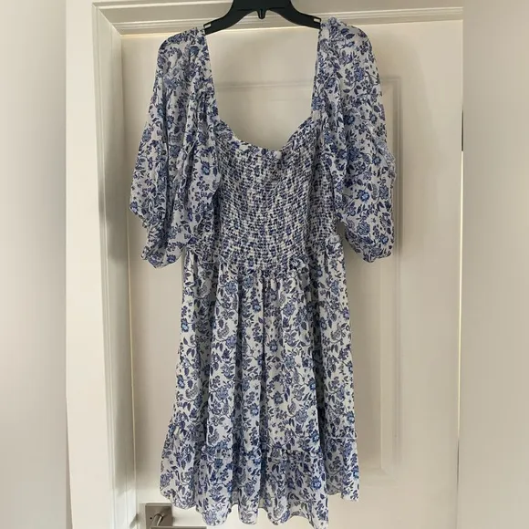 NWT Revolve Super Natural‎ By Secret Mission Greenport Dress Blue Floral Size L