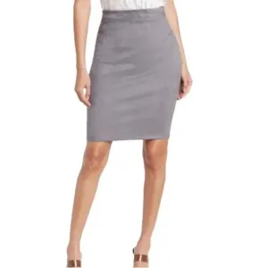 NWT Susana Monaco Faux Suede Grey Midi Slim fitted skirt women size XS