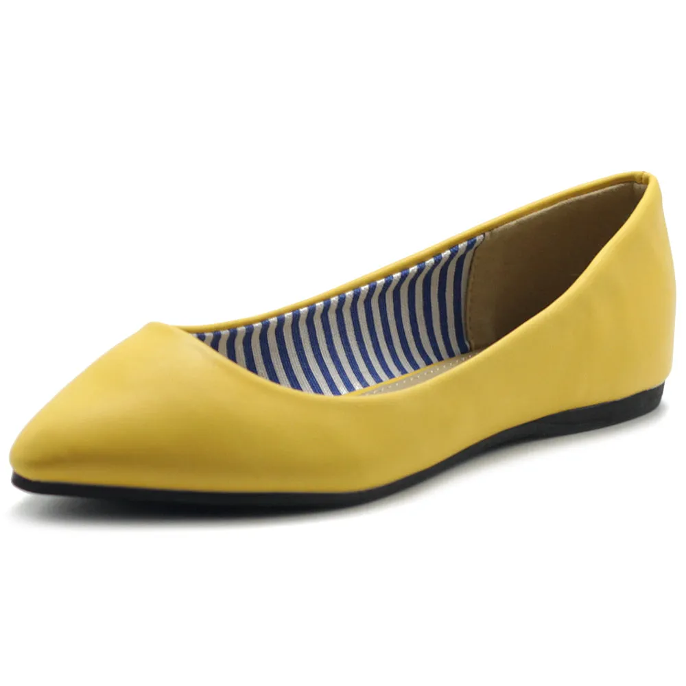 Ollio Women's Ballet Shoe Comfort Basic Light Multi Color Flat