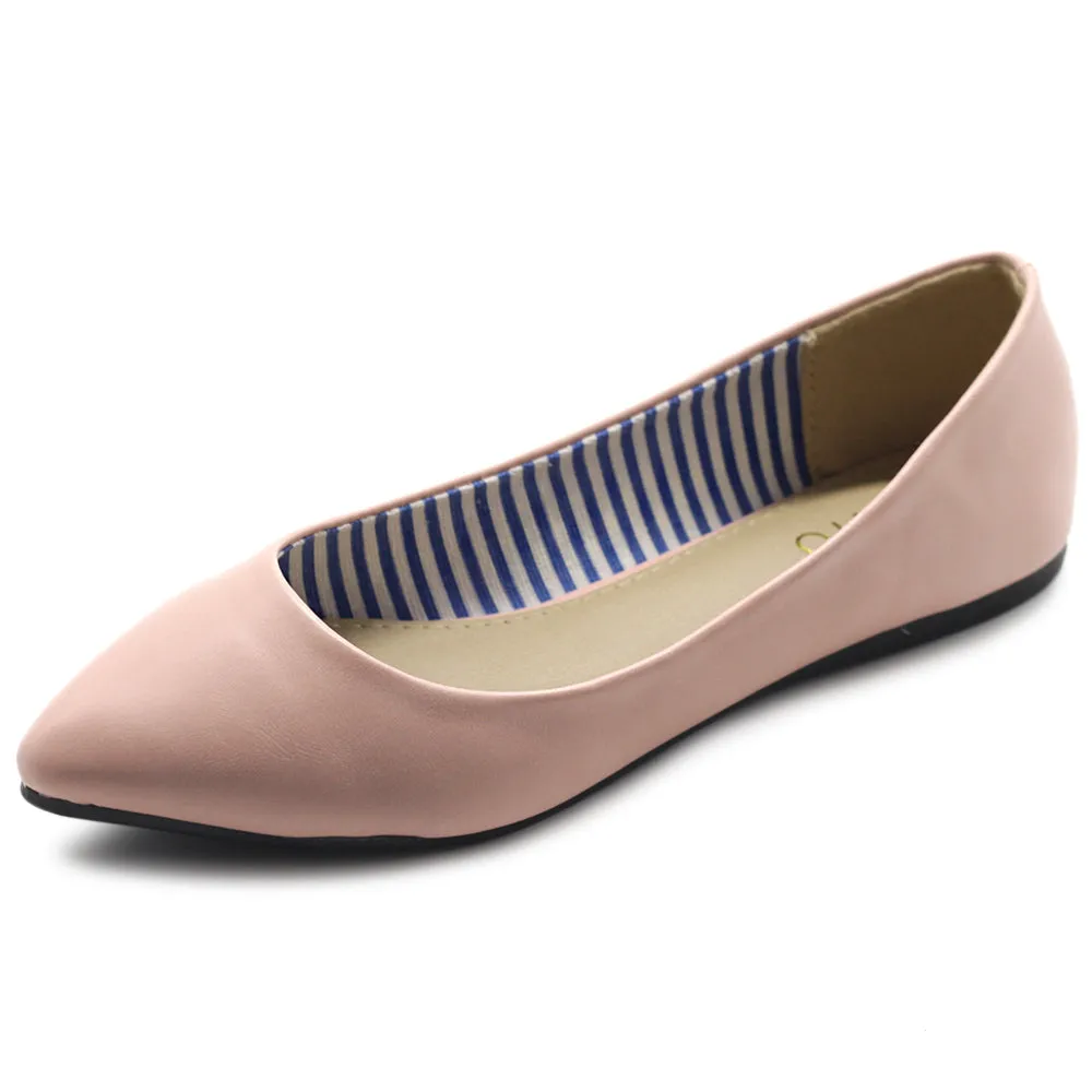 Ollio Women's Ballet Shoe Comfort Basic Light Multi Color Flat