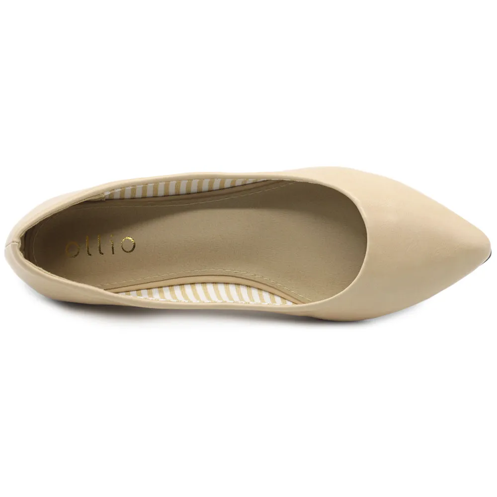 Ollio Women's Ballet Shoe Comfort Basic Light Multi Color Flat