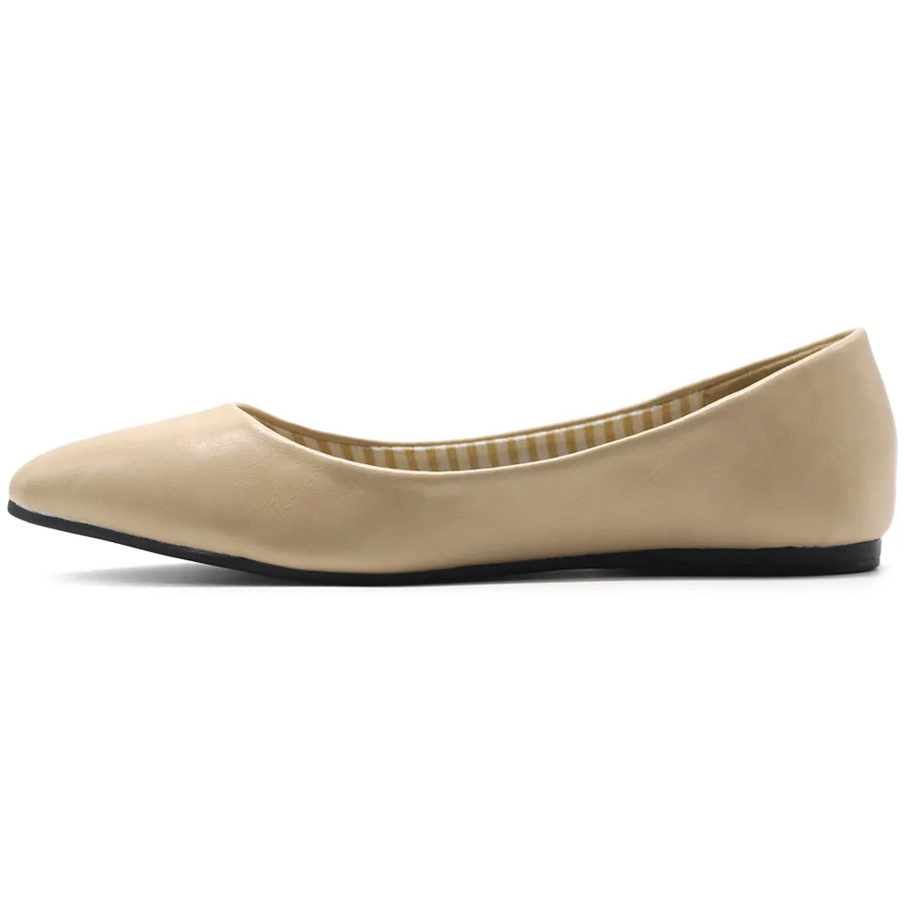 Ollio Women's Ballet Shoe Comfort Basic Light Multi Color Flat