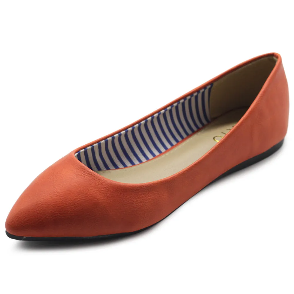 Ollio Women's Ballet Shoe Comfort Basic Light Multi Color Flat