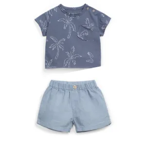 Palm Tree Pocket Tee w/ Grey Shorts