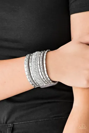 Paparazzi Rhinestone Rumble Bracelet Silver