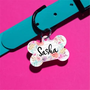 Pastel Floral Pet ID Tag