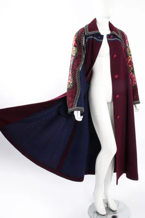 Patchwork Yoke Knit Swing Coat