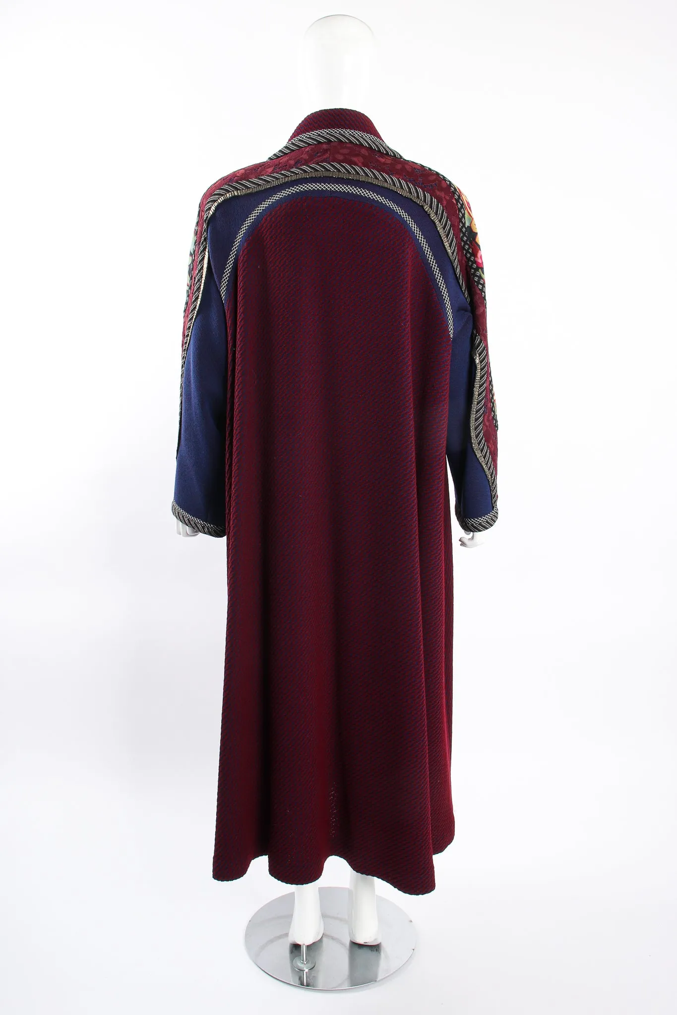 Patchwork Yoke Knit Swing Coat