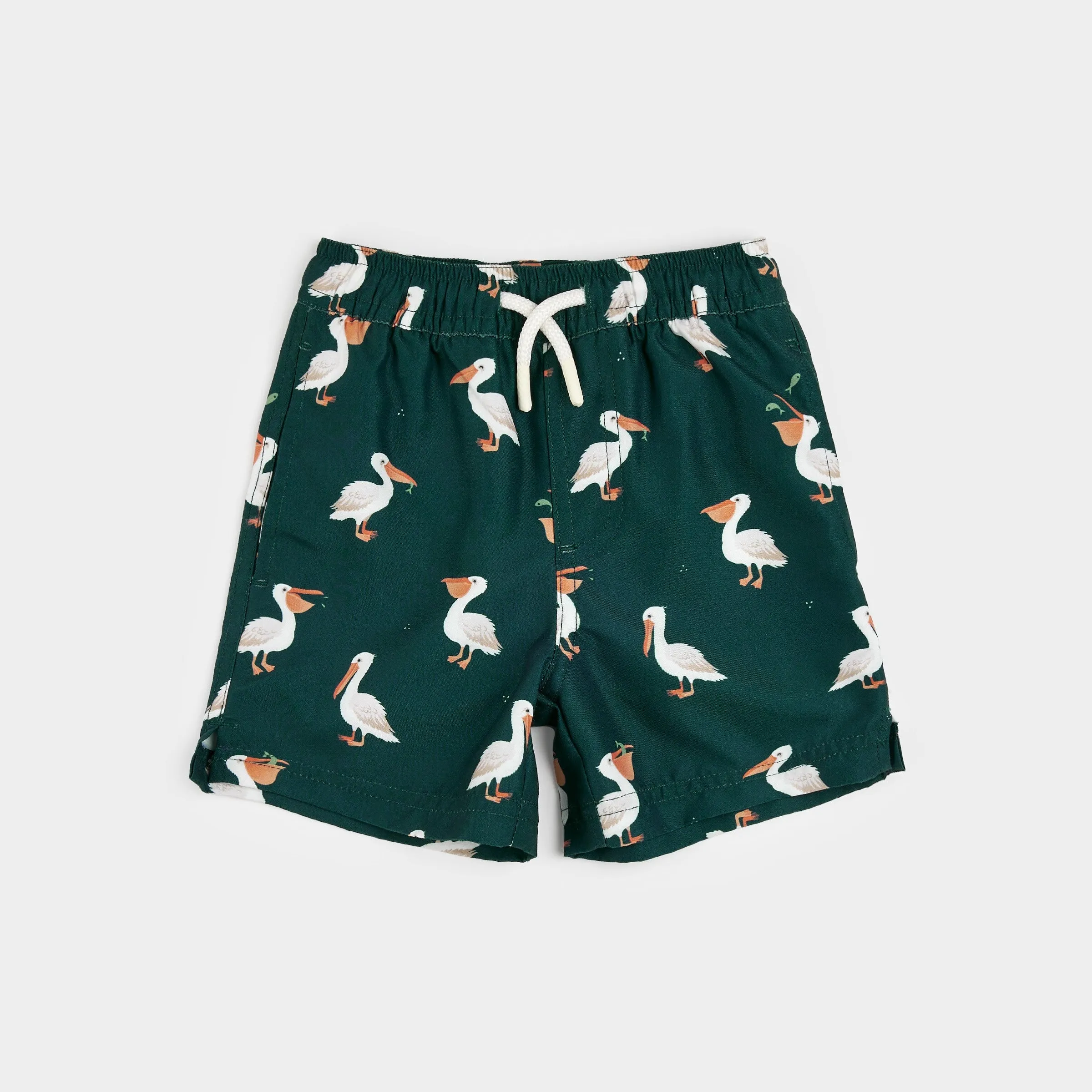 Pelican Print on Deep Sky Swim Trunks
