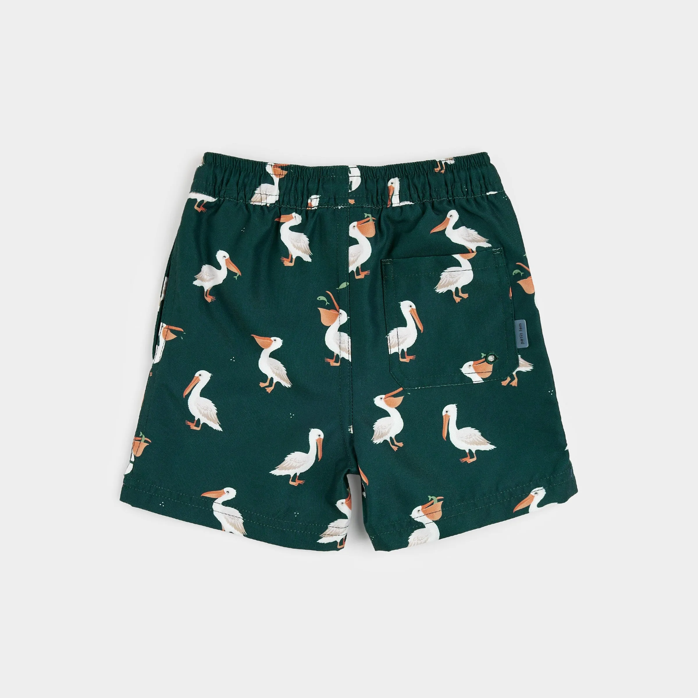 Pelican Print on Deep Sky Swim Trunks