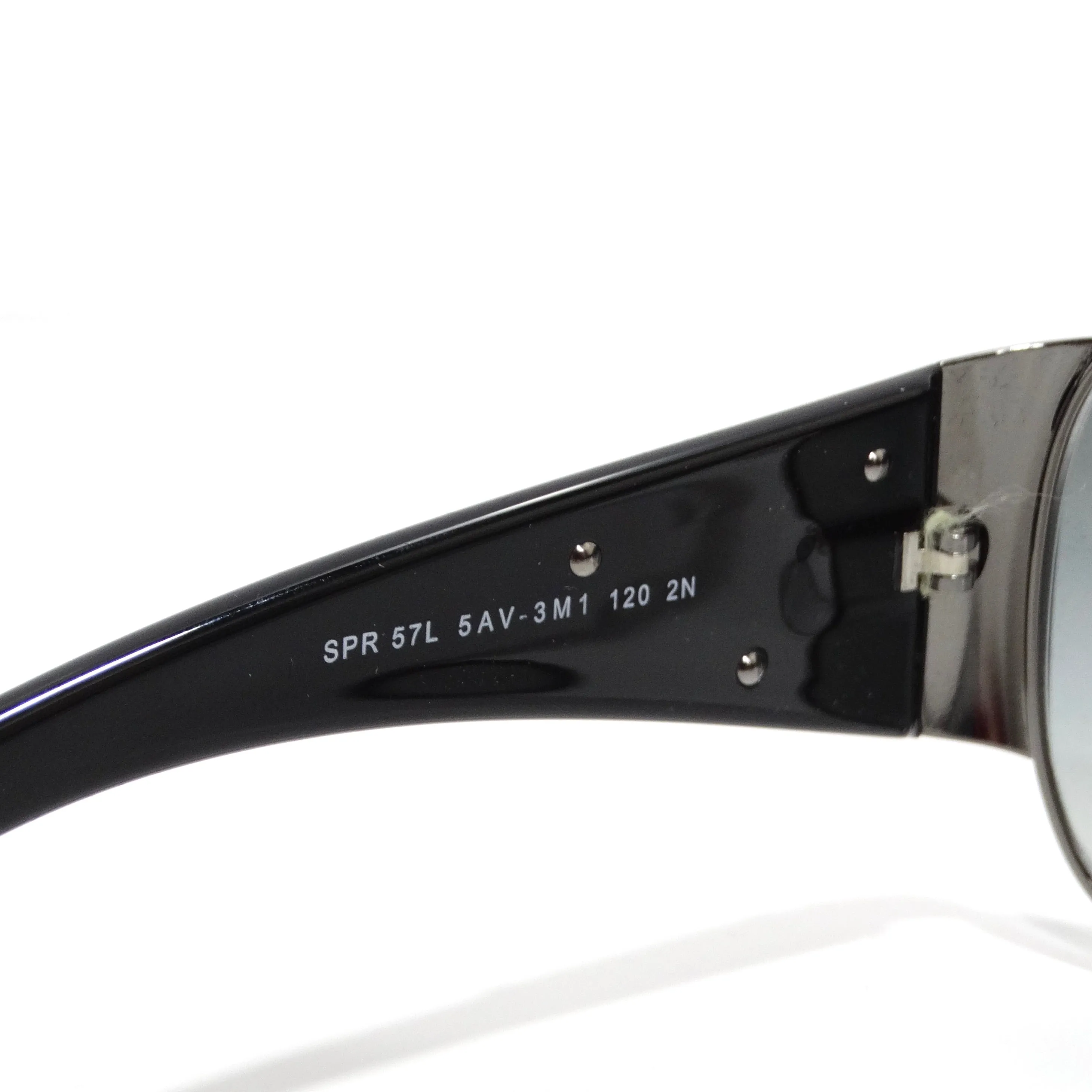 Prada 1990s Black Shield Sunglasses