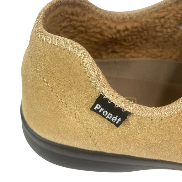 Propet Coleman Suede Leather Comfort Shoe 10.5 XX Camel Brown Hook Loop Mens
