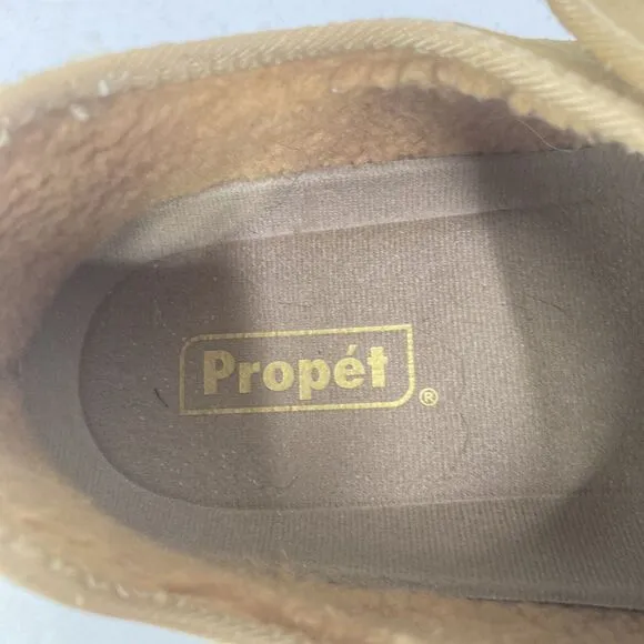 Propet Coleman Suede Leather Comfort Shoe 10.5 XX Camel Brown Hook Loop Mens