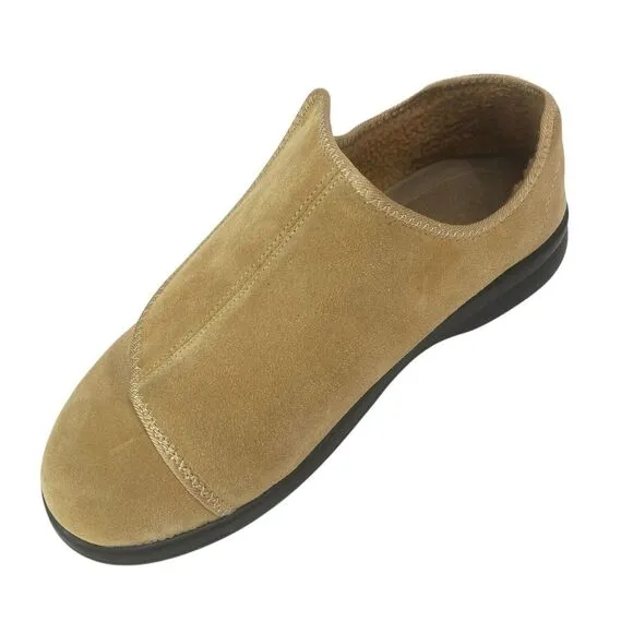 Propet Coleman Suede Leather Comfort Shoe 10.5 XX Camel Brown Hook Loop Mens