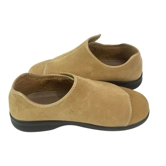 Propet Coleman Suede Leather Comfort Shoe 10.5 XX Camel Brown Hook Loop Mens
